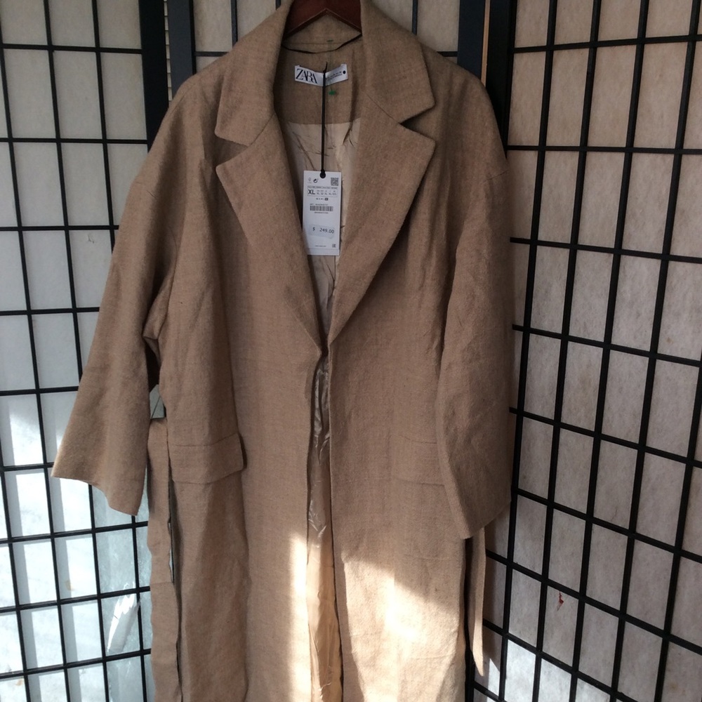 ZARA Long Wool Trench Coat